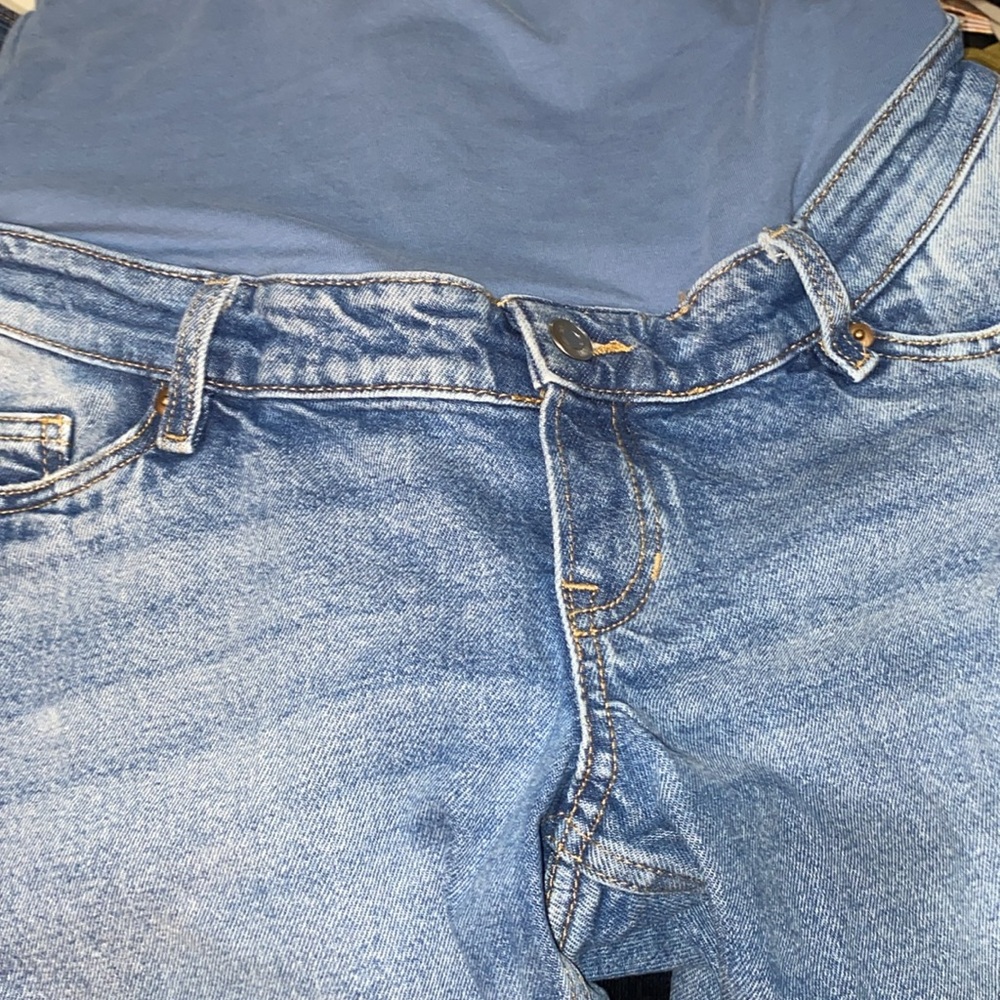 MATERNITY MOM JEANS SZ M BLUE DENIM - Picture 16 of 16
